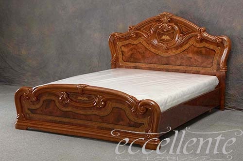 【サルタレッリ/Saltarelli】 イタリア製 ダブルベッド アマルフィ ウォールナット(マットレスサイズW160cm)｜AM-29