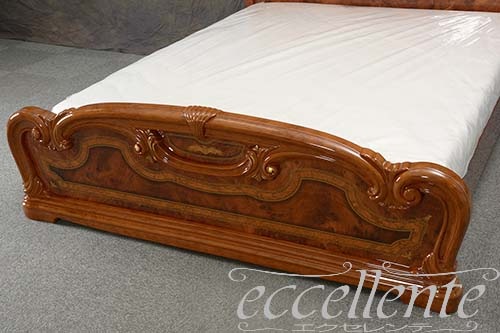 【サルタレッリ/Saltarelli】 イタリア製 ダブルベッド アマルフィ ウォールナット(マットレスサイズW160cm)｜AM-29