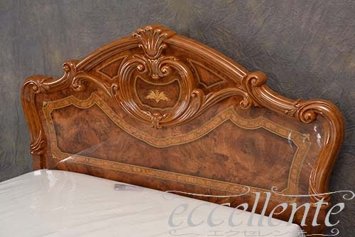 【サルタレッリ/Saltarelli】 イタリア製 ダブルベッド アマルフィ ウォールナット(マットレスサイズW160cm)｜AM-29