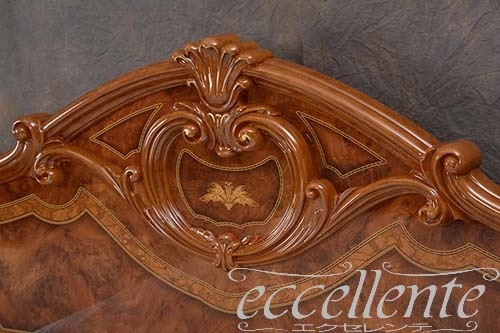 【サルタレッリ/Saltarelli】 イタリア製 ダブルベッド アマルフィ ウォールナット(マットレスサイズW160cm)｜AM-29