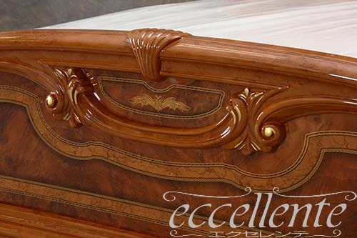 【サルタレッリ/Saltarelli】 イタリア製 ダブルベッド アマルフィ ウォールナット(マットレスサイズW160cm)｜AM-29