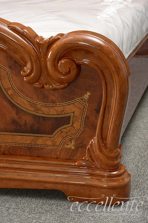 【サルタレッリ/Saltarelli】 イタリア製 ダブルベッド アマルフィ ウォールナット(マットレスサイズW160cm)｜AM-29