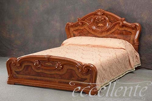 【サルタレッリ/Saltarelli】 イタリア製 ダブルベッド アマルフィ ウォールナット(マットレスサイズW160cm)｜AM-29