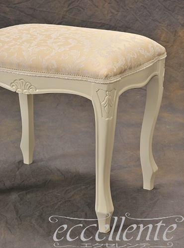 【美品】スツール　イタリア製　家具 イタリア製 スツール アイボリー仕上げ／RJベージュ｜Stool Ivory/RJ