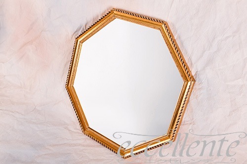 1972M679 イタリア製 ミラー　ゴールド　八角