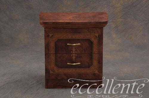 【サルタレッリ/Saltarelli】 イタリア製 2段ナイトチェスト アマルフィ ウォールナット｜AM-35