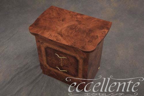 【サルタレッリ/Saltarelli】 イタリア製 2段ナイトチェスト アマルフィ ウォールナット｜AM-35