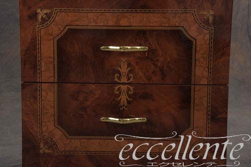 【サルタレッリ/Saltarelli】 イタリア製 2段ナイトチェスト アマルフィ ウォールナット｜AM-35