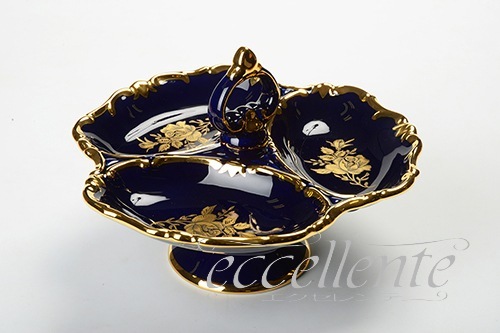 CB-411BLA イタリア製 コンポート小　Blue Gold<br>Compote Small Blue Gold