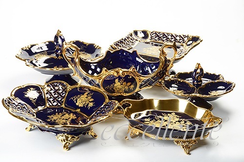 CB-411BLA イタリア製 コンポート小　Blue Gold<br>Compote Small Blue Gold