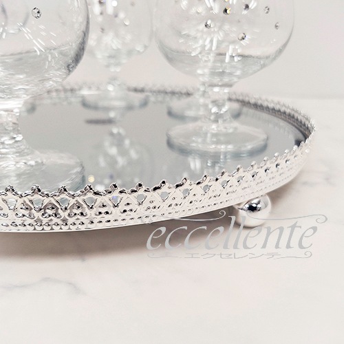 イタリア製 トレー丸+ブランデーグラス6個セット･MU｜FA-100184BRSMU