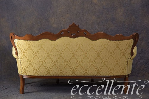 イタリア製 3シートソファ スージー ウォールナット／Graceイエロー｜GP-581/3F2Y