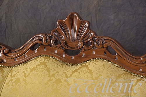 イタリア製 3シートソファ スージー ウォールナット／Graceイエロー｜GP-581/3F2Y