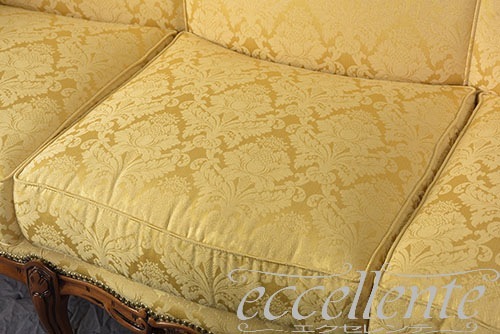 イタリア製 3シートソファ スージー ウォールナット／Graceイエロー｜GP-581/3F2Y