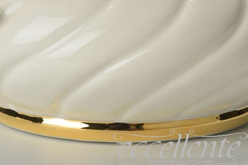 イタリア製 フタ付ボウル Gold Flowers ＆Crystal｜Bowl with lid Gold Flowers＆Crystal｜CB-549BO