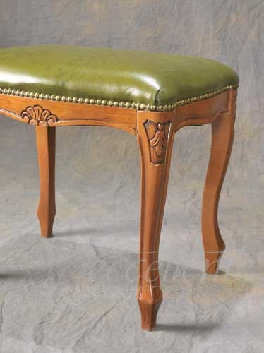 イタリア製 スツール ウォールナット仕上げ／レザーグリーン｜Stool Walnut Finish/Green Leather｜GP-58L7G