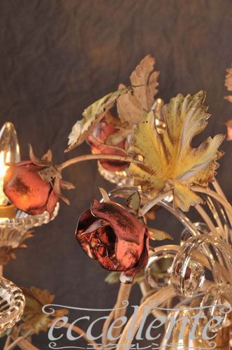 PS-664508P イタリア製 シャンデリア 8灯 ローズパステル Chandelier 8 lights/Rose Pastel