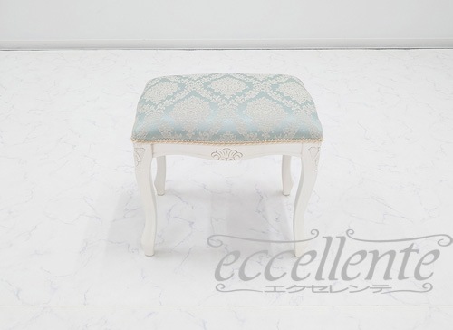 GP-58WAF3BL イタリア製 スツール　アンティークホワイト仕上げ／Regal ブルー<br>Stool Antique white/Regal blue