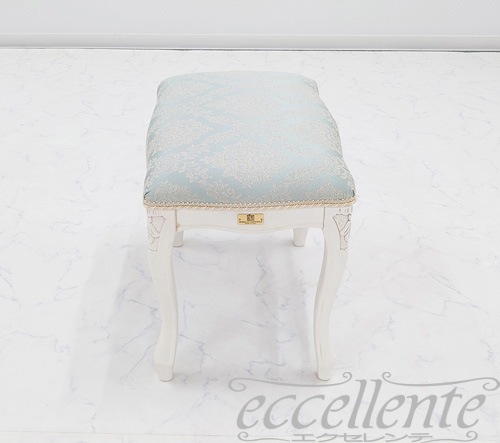 GP-58WAF3BL イタリア製 スツール　アンティークホワイト仕上げ／Regal ブルー<br>Stool Antique white/Regal blue