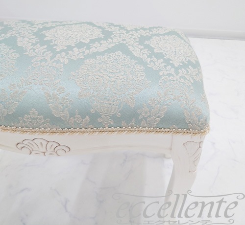 GP-58WAF3BL イタリア製 スツール　アンティークホワイト仕上げ／Regal ブルー<br>Stool Antique white/Regal blue