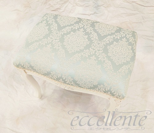 イタリア製 スツール アンティークホワイト仕上げ／Regal ブルー｜Stool Antique white/Regal blue｜GP-58WAF3BL