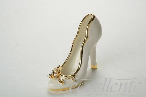 CB-137BO イタリア製 ホワイト シュー Gold Flowers ＆Crystal<br>White shoe Gold Flowers ＆Crystal 