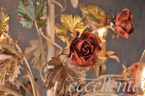 PS-5105/6P イタリア製 シャンデリア 6灯 ローズパステル Chandelier 6 lights/Rose Pastel