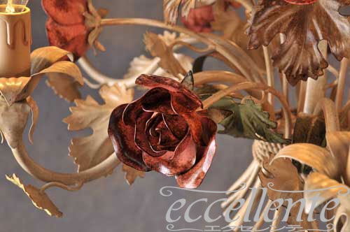 PS-5105/6P イタリア製 シャンデリア 6灯 ローズパステル Chandelier 6 lights/Rose Pastel