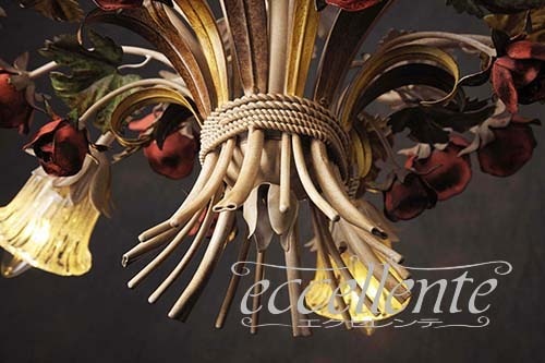 PS-782506P イタリア製 シャンデリア 6灯 ローズパステル Chandelier 6 lights/Rose Pastel