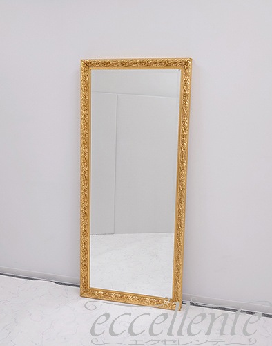イタリア製 ミラー ゴールド 縦長 180｜Framed Mirror - Tall Gold 180｜2734M715G