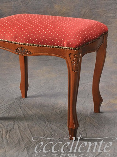 イタリア製 スツール ウォールナット仕上げ／レッド  Stool Walnut Finish/MX Eco Red｜GP-58F3R