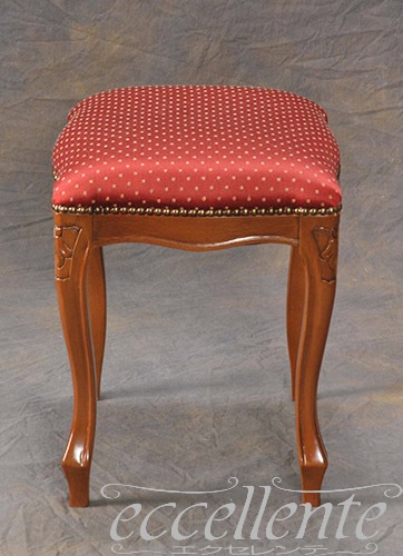 イタリア製 スツール ウォールナット仕上げ／レッド  Stool Walnut Finish/MX Eco Red｜GP-58F3R