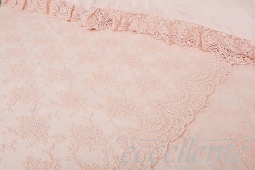 イタリア製 ベッドカバー3面 Corinzio Pink ｜ Bedcover with ruffles on 3 sides / Cornizio Pink｜CH-B186CP