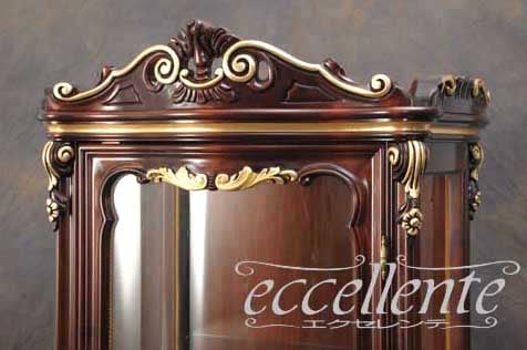 イタリア製 1ドアキャビネット ミネルヴァ ウォールナット+ゴールドリーフ｜1 door cabinet Minerva Walnut finish + Gold Leaf｜LA-0013SN
