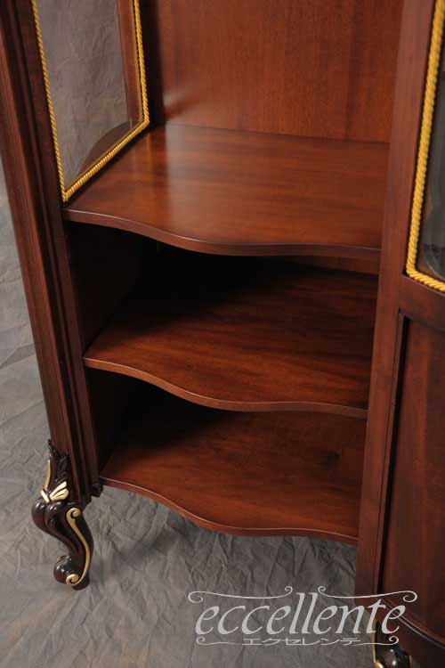 イタリア製 1ドアキャビネット ミネルヴァ ウォールナット+ゴールドリーフ｜1 door cabinet Minerva Walnut finish + Gold Leaf｜LA-0013SN