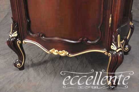 イタリア製 1ドアキャビネット ミネルヴァ ウォールナット+ゴールドリーフ｜1 door cabinet Minerva Walnut finish + Gold Leaf｜LA-0013SN