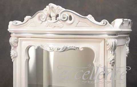 イタリア製 1ドアキャビネット ミネルヴァ ホワイトローズ+シルバーリーフ｜1 door cabinet Minerva White rose color+Silver Leaf｜LA-0013SW