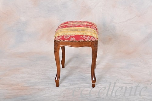 イタリア製 スツール ウォールナット仕上げ／MVレッド｜Stool Walnut