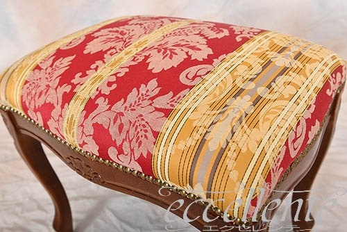 イタリア製 スツール ウォールナット仕上げ／MVレッド｜Stool Walnut