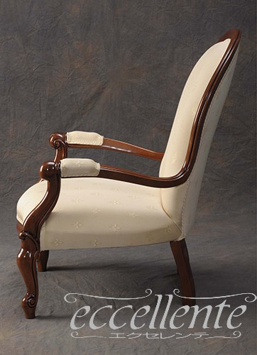 イタリア製 アームチェア ロディ ウォールナット／Broccatello 09｜GP-188F3