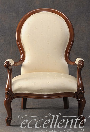 イタリア製 アームチェア ロディ ウォールナット／Broccatello 09｜GP-188F3