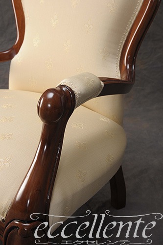 イタリア製 アームチェア ロディ ウォールナット／Broccatello 09｜GP-188F3