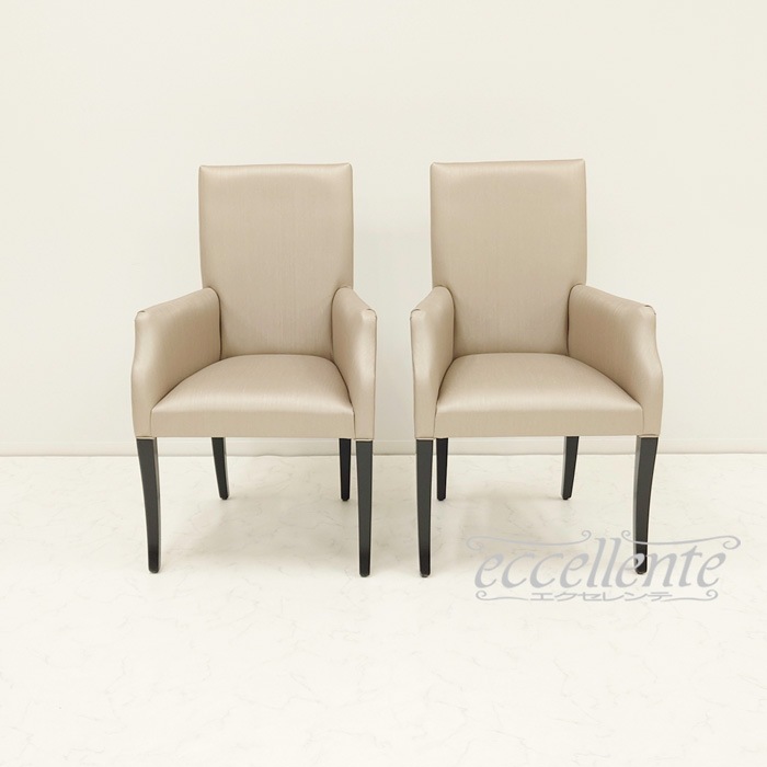 GP-039455AST イタリア製 アームチェアー ZIVA シルバー ブラックレッグ