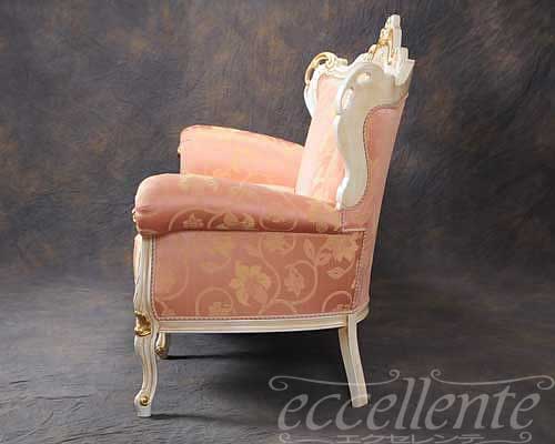 イタリア製 3シートソファ フランカ アンティークホワイト+ゴールド｜GP-541/3