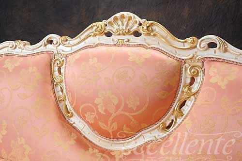 イタリア製 3シートソファ フランカ アンティークホワイト+ゴールド｜GP-541/3