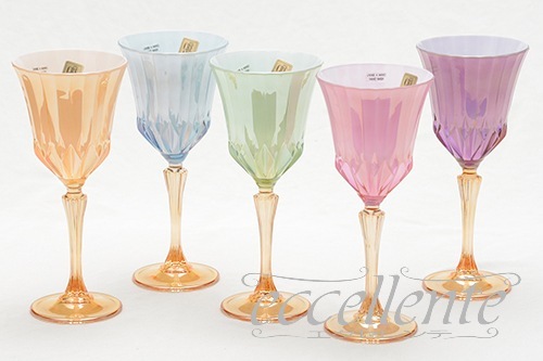CA-107072BL イタリア製 ウォーターグラス　ブルー・アンバー<br> Water glass / Blue&Amber