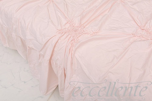 イタリア製 ベッドカバー3面 Imperiale Pink｜ Bedcover with ruffles on 3 sides / Imperiale Pink｜CH-B3462IP