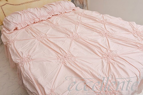 イタリア製 ベッドカバー3面 Imperiale Pink｜ Bedcover with ruffles on 3 sides / Imperiale Pink｜CH-B3462IP