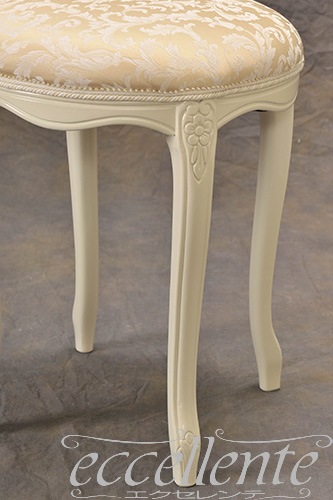 イタリア製 ラウンドスツール アイボリー仕上げ／RJベージュ｜Round stool Ivory/RJ Beige｜GP-60WF3B