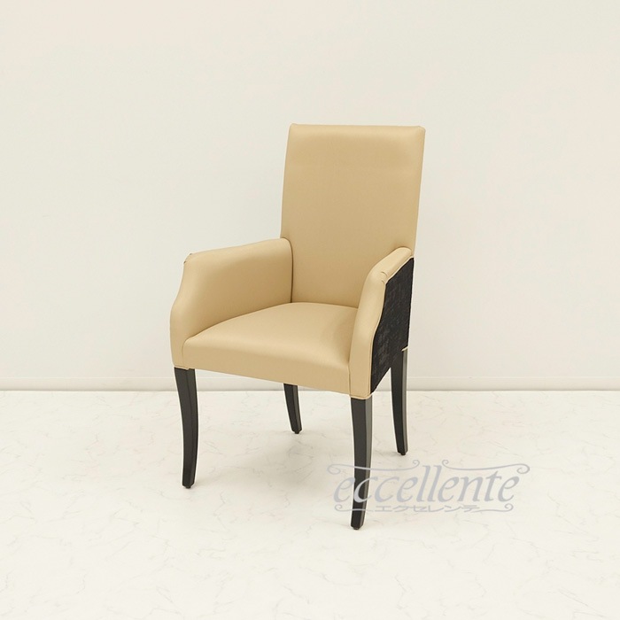 GP-042146AST イタリア製 アームチェアー ZIVA 革 アイボリー